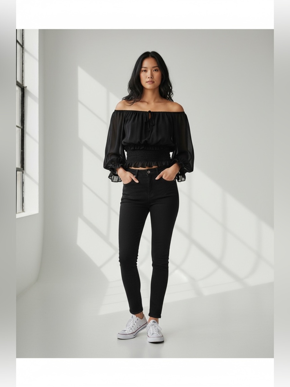Forever 21 Sheer Cropped Ruffles Top/Sz:S/P/NWOT
